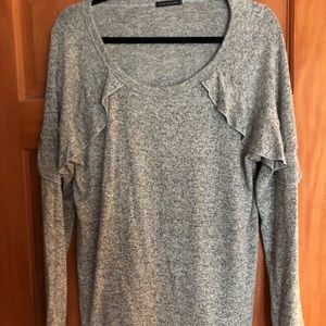 Ruffle long sleeve Soft pull over sweater